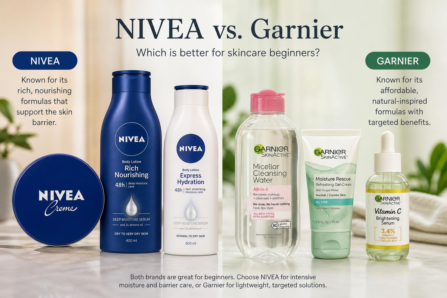I'm a Skincare Beginner: Is Nivea a Good Starting Brand Compared to Garnier? A Practical Canadian Guide